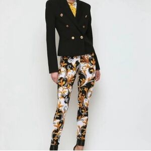 NWT - Versace Barocco Rodeo Print Leggings - White/Black/Gold